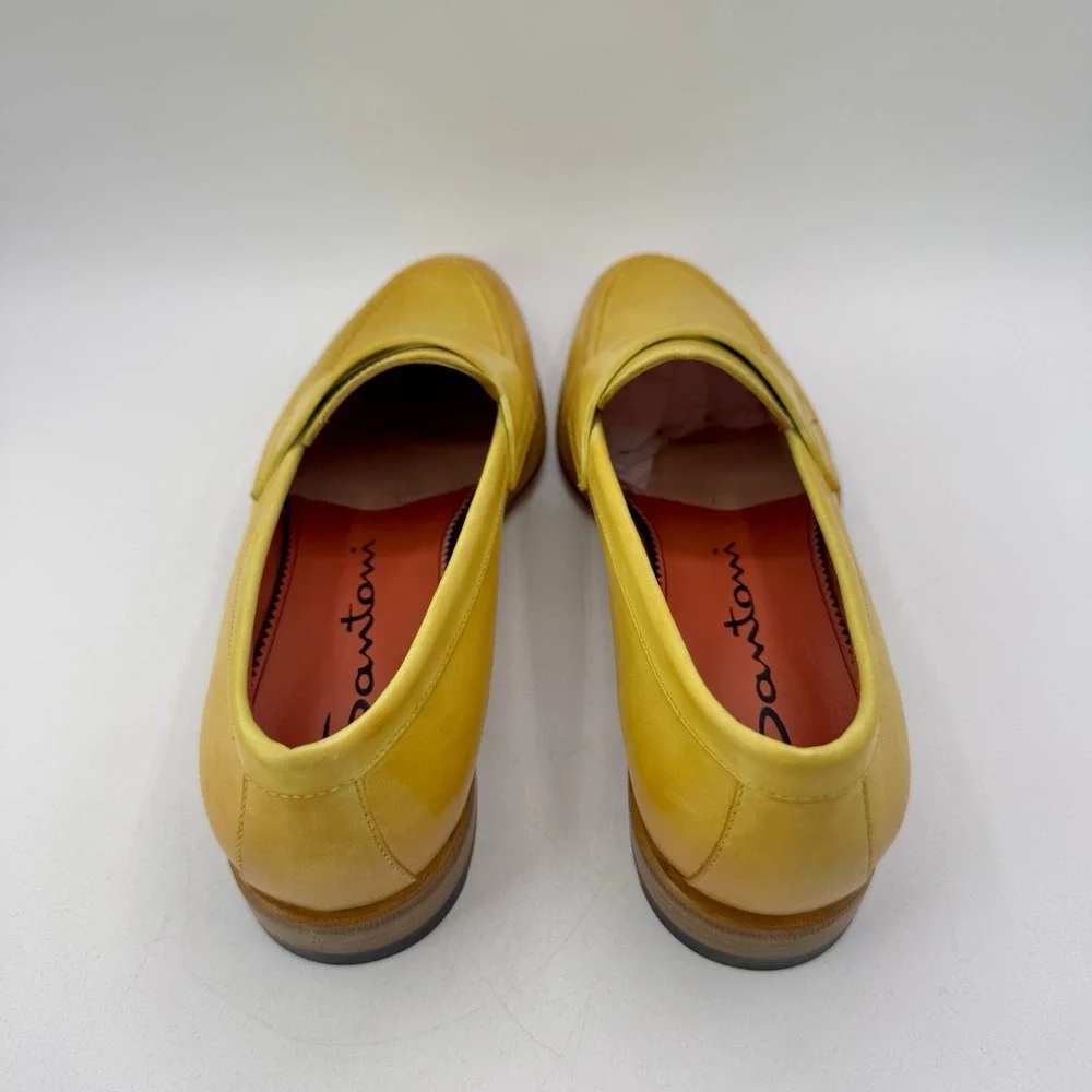Santoni Famed Penny Loafers Women's Size 8 EU 38 Yellow‎ Ombre Italian Leather